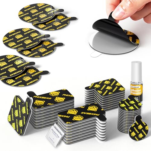PHIXBEAR Extreme Env. Double Sided Sticky Pads for Dash Cam Mount - Outdoor Heavy Duty Strong Mounting Tape Waterproof Heat Resistant, 36Pcs 1’’ & 2’’ Adhesive Tape for Car Phone Holders - size: 36Pcs 1’’ & 2’’
