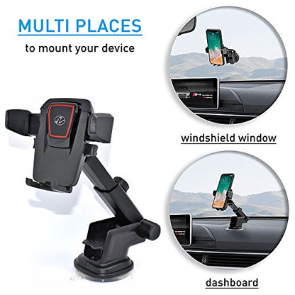 NEM Universal Car Phone Mount Holder – Adjustable Cradle for Windshield & Dashboard, Anti-Slip Base, Compatible with iPhone, Samsung Galaxy, Android Phones & Most Smartphones