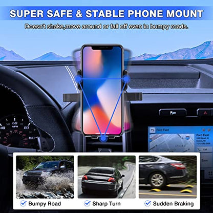 Karltys Car Phone Holder Mount for Ford F150 2021 2022-2025 2026, Dash Air Vent Cell Phone Holder Mount for 2025 F-150, Hands Free Phone Cradle Stand for All iPhone Android Smartphones - size: 21-23 F-150 Phone Holder