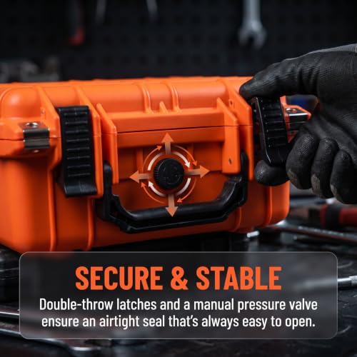 MEIJIA Portable All Weather IP67 Waterproof Protective Case,Hard Camera Case,Dry Case with Customizable Foam,Fit Use Of Drones,Camera,Equipments,10.62 x9.68x4.87inches - color: Orange