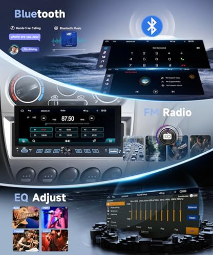 Single Din Car Stereo, 6.86" Touch Screen Car Radio with Wireless & Wired CarPlay Android Auto, Bluetooth FM USB EQ Mirror Link Steering Wheel Control + 12LED Backup Camera