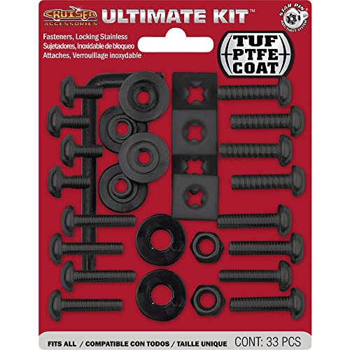 Cruiser Accessories 81550 License Plate Ultimate Kit Locking Fasteners, Black PTFE - style: Standard/Metric - Stainless Black PTFE