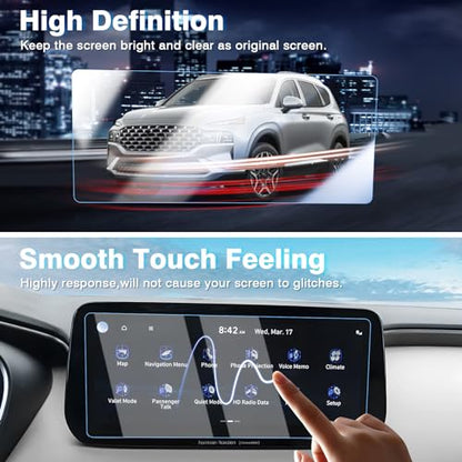 Karltys [Upgrade 2 Pack Screen Protector for Hyundai Santa Fe 2021~2023 10.25-Inch [No Glare & Fingerprint] Tempered Glass Hyundai Santa Fe for Models SEL/XRT/Limited/Calligraphy Accessories - size: 10.25 Inch 2021~2023 Hyundai Santa Fe