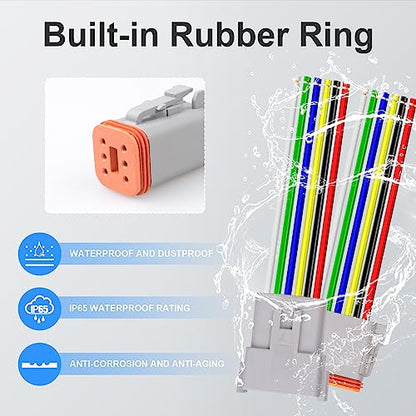Exqutoo 2Pack 8-Pin DT Connector Male and Female Wire Connectors - size: 8-pin/2pack