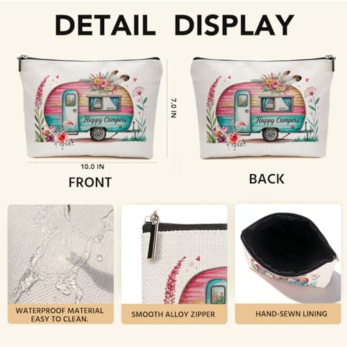 Camping Makeup Bag, Tent Rv Bonfire Cosmetic Bags Travel Organizer Bag - color: Multicolor 0066