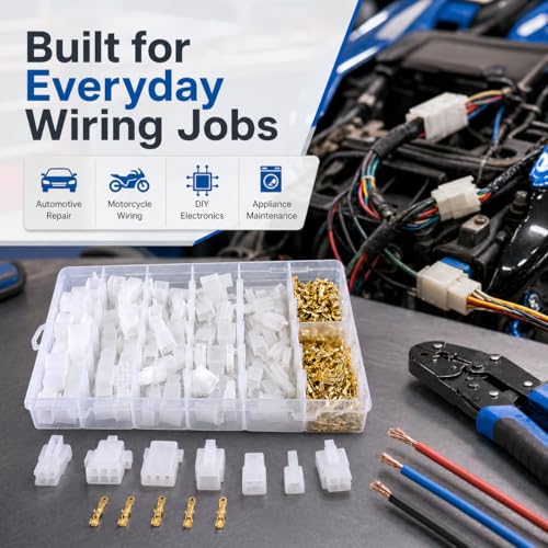 580PCS 2.8mm Wire Connector Kit - Automotive Electrical Connector Assortment with 2 3 4 6 9 Pin Male & Female Plug Housings and Crimp Terminals - Universal Wiring Repair Kit for Car Motorcycle Boat