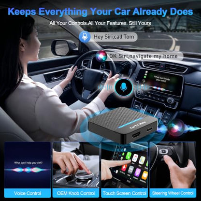 2-in-1 Car TV Mate Pro—Wireless CarPlay Adapter & HDMI Multimedia Adapter for TV Stick Converter/Game Consoles/Set-Top Box/Screen Mirroring, Plug & Play HDMI Cars T V Dongle Compatible Cars from 2016