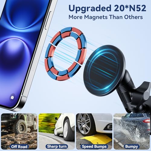 Surfcabin CNC Magnetic Vent Phone Holder for 2021-2026 Ford F150 - style: Compatible with F150 2021-2026 with Metal Arm