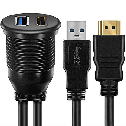 OBVIS USB3.0 and HDMI Panel Flush Mount Cable – (3 Feet) - size: 3 Feet