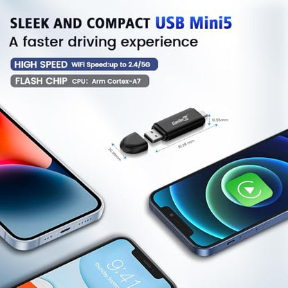 Carlinkit Wireless CarPlay Adapter MiNi SE for iPhone & Wired CarPlay Cars - color: Black