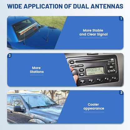 Anina Car Radio Antenna Splitter Cable 2 in 1 Out, Universal Car Stereo Car Radio Antenna Adapter Female to Female Universal Aerial Connector Radio Antenna Extension Cable