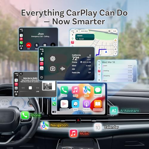 Ottocast Mini Core Latest Version, 2 in 1 Wireless CarPlay Adapter & Android Auto Adapter, Plug & Play One-Button Device Switching WiFi 6 & Bluetooth 5.4 Auto-Connect Dongle for OEM Wired Cars 2016+