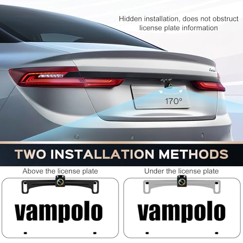 Backup Camera - AHD 1080P Metal 170 Degree Wide Angle Rear View Camera for Cars, Trucks, SUVs & RVs - color: Black + Gold