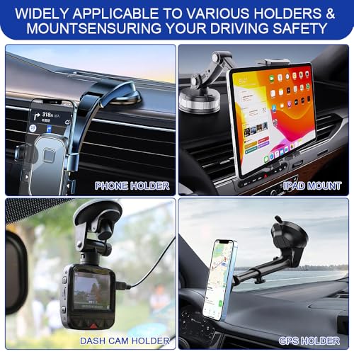 3PCS Dashboard Pad Mounting Disk for Suction Cup Phone Mount, 3.2 Inch 82mm Car Ultra Sticky Base, Round Heat-Resistant Magnetic Pad Replacement for GPS, Sat Nav, Tablet, Cellphone Bracket