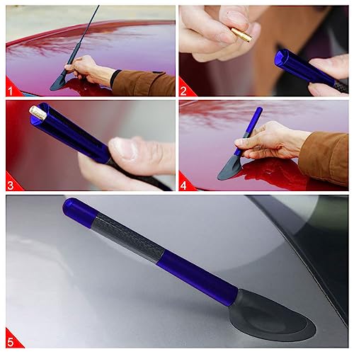 4.7 Inch Carbon Fiber Short Automotive Antenna, Short Carbon Fiber Radio Antenna, Carbon Fiber Antenna, Universal Car Antenna Replacement for Most Vehicles - color: Blue