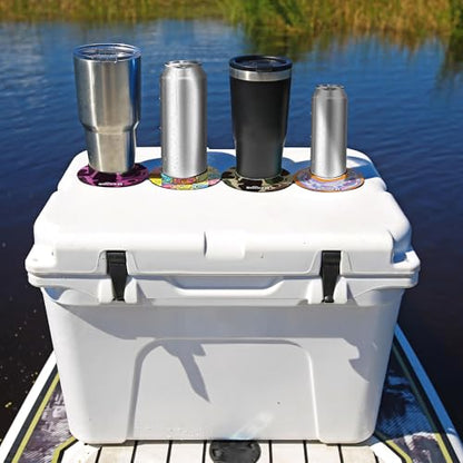 Lil Sucker Suction Cup Holder – Universal Drink Holder for Paddle Board, Kayak, ATV & Boat – Clip-On Coffee Anti-Spill - Camo Pack of 2 - color: Camo