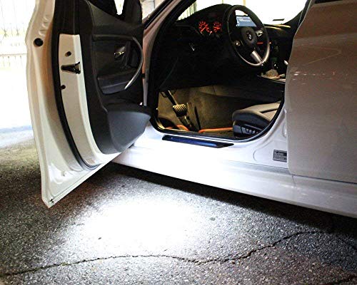 iJDMTOY Xenon White 50mm 18-SMD Full LED Side Door Courtesy Lights, Footwell Lights, Compatible With BMW F40 F44 G20 G21 G22 G23 G26 G80 G82 G83 1 2 3 4 Series Z4, etc