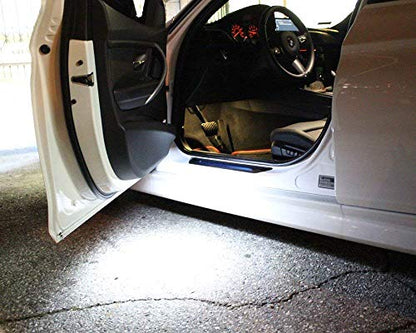 iJDMTOY Xenon White 50mm 18-SMD Full LED Side Door Courtesy Lights, Footwell Lights, Compatible With BMW F40 F44 G20 G21 G22 G23 G26 G80 G82 G83 1 2 3 4 Series Z4, etc