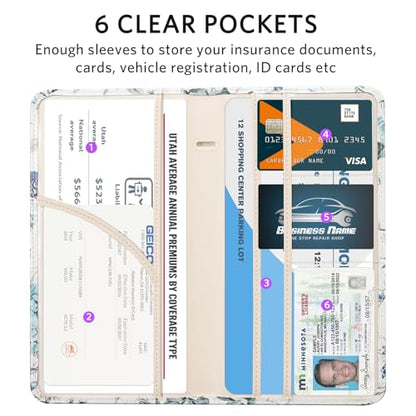 CoBak Car Registration and Insurance Holder - color: L-Indigo Floral Harmony