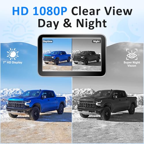 Wireless Backup Camera for Truck, Rear View Camera for Pickup, 7" Monitor - size: 7 Inch Monitor