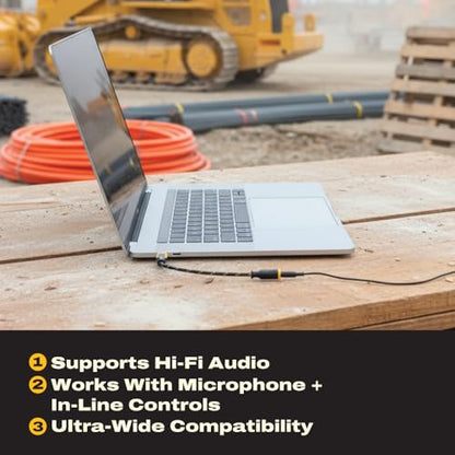 DEWALT Aux to USB C Adapter – 3.5mm to USB C Audio Headphone Dongle
