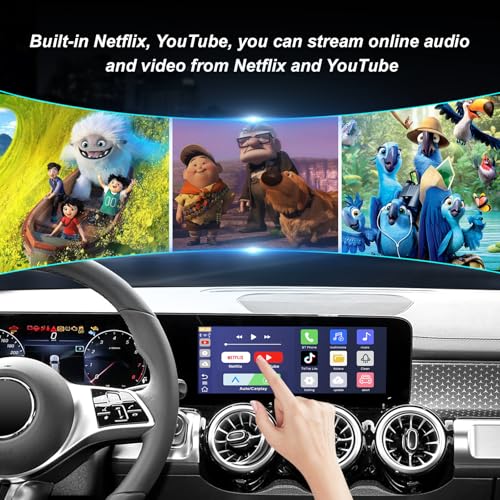 Wireless CarPlayBox with Netflix/YouTube/TF Card Slot Convert Wired CarPlay to Wireless Adapter for 2017 and Above Original Wired CarPlay Car