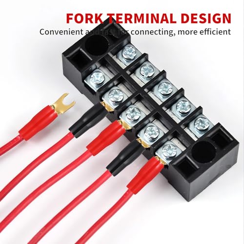 SHINEOFI 10 Pairs 8 Gauge Spade Terminals, Fork Crimp Connectors