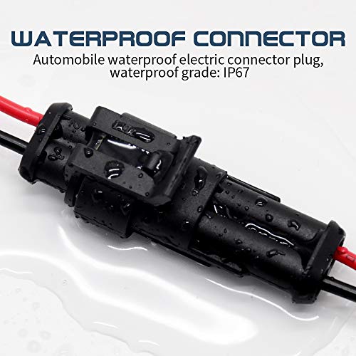 16 AWG 2 Pin Connector, 2 Wire Connector for Car, Truck, Boat, and Various Applications, Male and Female Wire Waterproof Connection (5 Kit) - size: 2 PIN