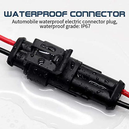 16 AWG 2 Pin Connector, 2 Wire Connector for Car, Truck, Boat, and Various Applications, Male and Female Wire Waterproof Connection (5 Kit) - size: 2 PIN