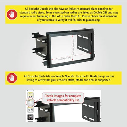 Scosche FD1426B Double DIN Radio Install Dash Kit Compatible with Select 2004-10 Ford, Lincoln and Mercury Vehicles - Aftermarket Car Stereo Installation Kit - See Guide in Images to Verify Vehicle - style: Dash Kit