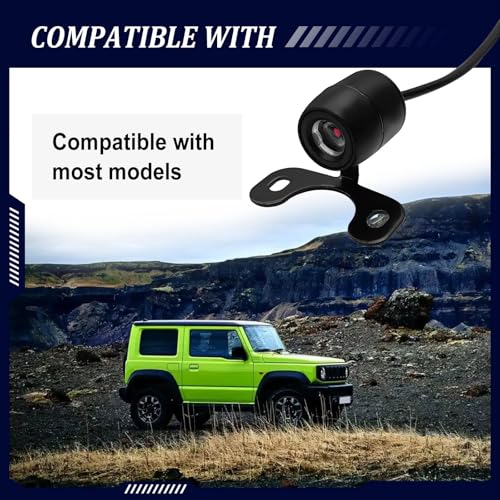 Car Reversing Camera, IP68 Waterproof HD Night Vision Rear View Cameras, 170 Degree Wide-Angle Dynamic Path Guide Line Camera, with Bracket Wire Harness, Universal for Cars (Black)