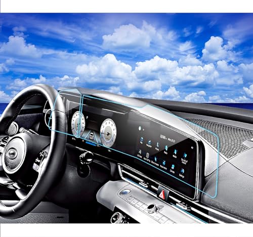 2024 2025 2026 Hyundai Elantra Screen Protector for 2021-2023 2026 Hyundai Elantra Limtied/Hybrid Dual 10.25Inch Soft Screen Protector Touchscreen Protective Film for 2024 Elantra N Accessories (2PCS) - size: elantra 10.25inch