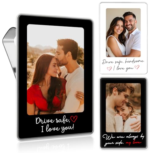 Hangwoous Personalized Car Visor Photo Clip, Valentines Day Gifts For Him - color: Black