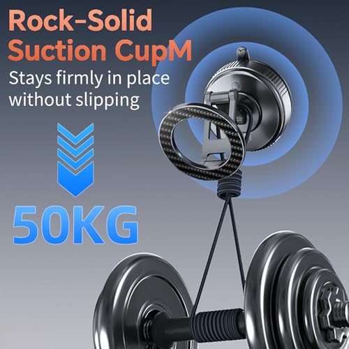 Compatible MagSafe Car Mount - GEATEE Vacuum Magnetic Phone Holder for Car, 360° Adjustable Foldable Car Dash Mount, Reinforced 110+LBS Suction Phone Mount for iPhone 17/16/15/14/13/12&Android, Carbon