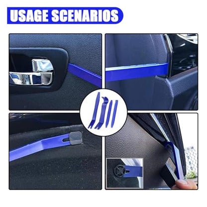 JOYCOURT 5PCS Auto Clip Pliers Set and Fastener Remover, No Scratch Automotive Door Panel Removal Tool, Car Trim Rivet Pry Tool Repair Kit for Vehicle Dash Audio Radio Installer - color: Blue