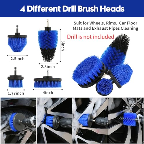 Qydipclin 38PcsB Car Detailing Kit, Car Detailing Brush Set, Car Wash Cleaning Kit, Car Detailing Brushes, Professional Car Care Kit for Interior Exterior Wheels, Blue - size: 38pcs-B