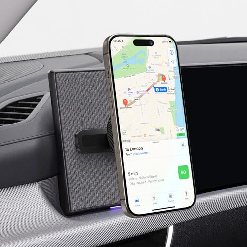 Designed for Hyundai Ioniq 5 Phone Mount, Magnetically Attaches to Metallic Dashboard for 2024 2025 Hyundai Sonata Kona & 2022-2025 Ioniq5 2026 Ioniq 9 [Compatible with MagSafe] - style: Magnetic