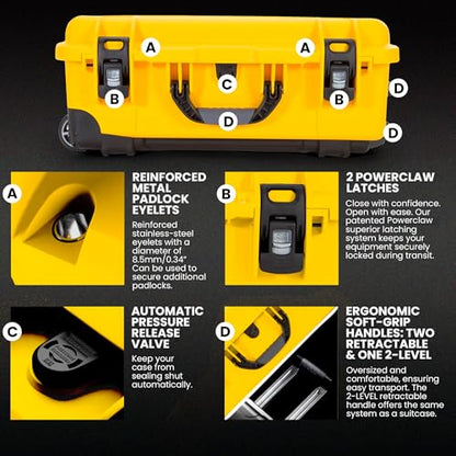 NANUK 935 Pro Photo Kit Camera Case, Waterproof Wheeled Hard Case, Carry-On - color: Yellow - Pro Photo Kit