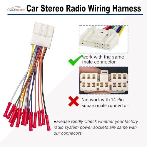 20Pin Radio Wiring Harness for Nissan 2007-2017/ Subaru 2008-2015 Aftermarket Radio Stereo Wire Harness with Antenna Adapter Aftermarket Car Stereo CD Player Stereo Receiver Wire Cable 70-7552 - style: 20Pin Harness+Antenna for Nissan/Subaru(15wires)