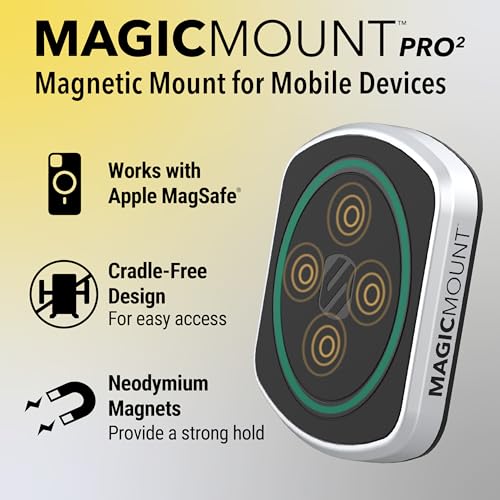 Scosche MP2WD2HD MagicMount™ Pro2 XL Heavy Duty, Strong Suction Cup Cell Phone Mount with Long Arm Windshield/Dashboard Phone Holder and Anti-Shake Stabilizer for iPhone, Android, Tablet, Car, Truck - size: Pro, style: MagSafe - Extendo Window / Dash Suct