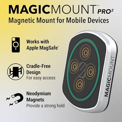 Scosche MP2WD2HD MagicMount™ Pro2 XL Heavy Duty, Strong Suction Cup Cell Phone Mount with Long Arm Windshield/Dashboard Phone Holder and Anti-Shake Stabilizer for iPhone, Android, Tablet, Car, Truck - size: Pro, style: MagSafe - Extendo Window / Dash Suct
