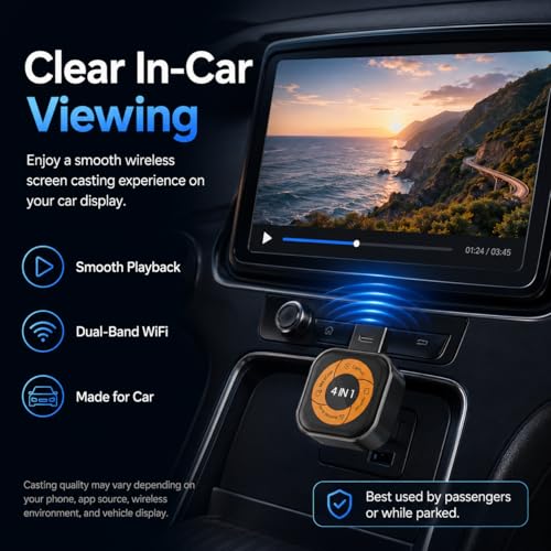 CarPlay Screen Mirroring Adapter, AirPlay & Miracast 4-in-1 - color: Shadow Grey