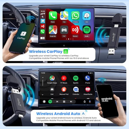 Carlinkit Mini SE Pro Wireless CarPlay Adapter, Wired to Wireless Converter for OEM Factory Wired CarPlay/Android Auto Cars, 5GHz WiFi Fast Connect with USB C/A Dual Port - color: Dark Blue