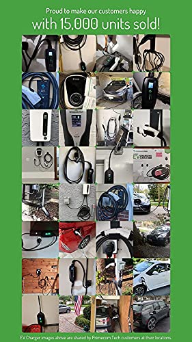 PRIMECOM Level 2 Electric Vehicle (EV) Charger (220V / 240Volt, 16Amp) Portable EVSE Smart Electric Car Charger, 30', 40', and 50 Feet Lengths (30 Feet, 14-50P) - color: 14-50P, size: 30 Feet
