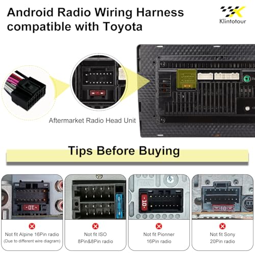 Aftermarket Radio Wiring Adapter Compatible with Toyota 2008-2019, 16Pin Android Car Stereo Harness with Antenna Adapter 28Pin SWC Reverse USB Port, Fit for Camry Corolla 4Runner RAV4 Tundra - style: with 28Pin swc, antenna,usb port