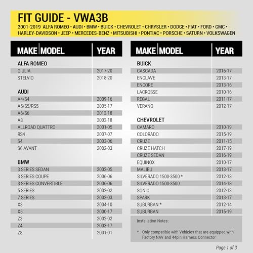 Scosche VWA3B Antenna Adapter for Aftermarket Car Stereo Compatible with Select 2001-19 Domestic and European Vehicles - Radio Antenna Adapter - See Vehicle Fit Guide in Images