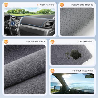 Sunsdrew Upgraded Gray Dash Cover for 2010-2023 Toyota 4Runner Accessories - size: 10-23 4Runner Dash Cover(Gray)