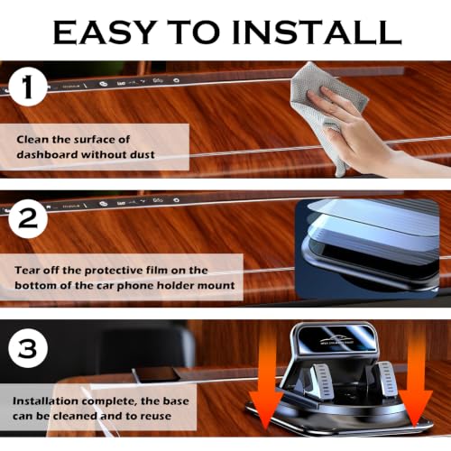 Car Dashboard Phone Holder 360° Rotatable,Portable Anti-Slip Car Phone Holder Horizontal & Vertical Place,Strong Self-Adhesive Dashboard Cell Phones Holders Cars Accessories - color: Circular Surface