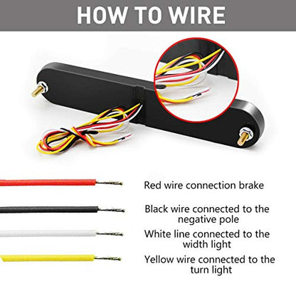 2 Pack 9" LED Trailer Tail Light Bar + Brake Stop +Turn Signal Lights Assembly Identification Red & Amber Sequential Strip Light Waterproof for Trailer Truck Pickup SUV RV 12V-24V - color: Standard