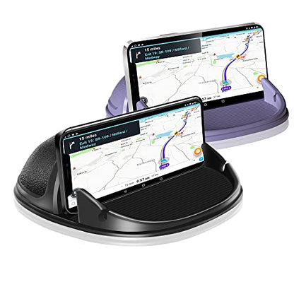 Loncaster Car Phone Holder, Black & Purple Car Phone Mount Silicone Car Pad Mat for Various Dashboards, Slip Free Phone Stand Compatible with iPhone, Samsung, Android, GPS Devices and More